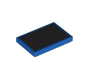 LEGO Blue Tile 2 x 3 with Black Rectangle (26603 / 103643)