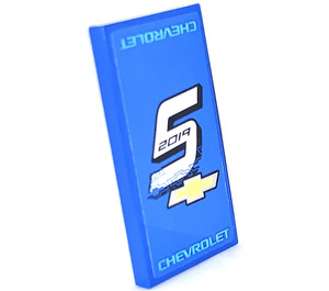 LEGO Blue Tile 2 x 4 with '5' Sticker (87079)