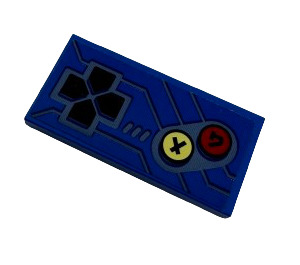 LEGO Bleu Tuile 2 x 4 avec Arcade Game Controls Autocollant (87079)