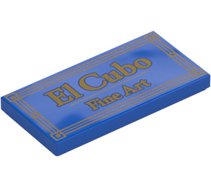 LEGO Blauw Tegel 2 x 4 met El Cubo Fine Art (80820 / 87079)