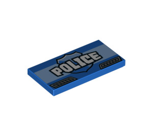 LEGO Blue Tile 2 x 4 with 'POLICE' (29857 / 87079)