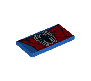 LEGO Blau Fliese 2 x 4 mit Spiderman Logo (21357 / 87079)