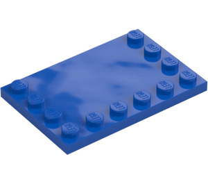 LEGO Blau Fliese 4 x 6 mit Noppen auf 3 Edges (6180)