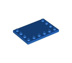 LEGO Blue Tile 4 x 6 with Studs on 3 Edges (6180)