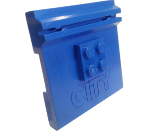 LEGO Blue Tile 6 x 6 x 0.7 with Embossed CITY Logo (30567)