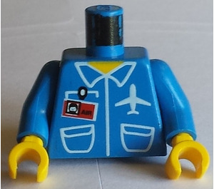 LEGO Blauw Torso met Vliegtuig en ID logo (973)