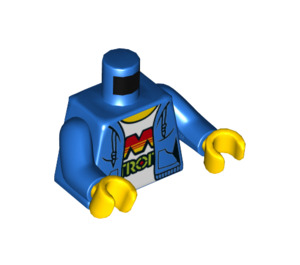 LEGO Blau Torso mit Blau Pullover und Weiß T-Hemd (973 / 76382)