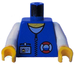 LEGO Blå Torso med Blå Vest og ID kort og Life Vagt Mønster (973 / 73403)