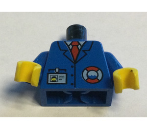 LEGO Blå Overkropp med Kystvakt logo, Name Tag og Rød Tie (973)