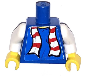 LEGO Blå Kropp med Röd och Vit Scarf (973)