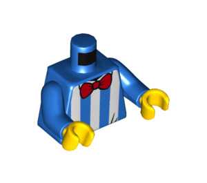 LEGO Azul Torso con Blanco Rayas y Rojo Pajarita (973 / 76382)