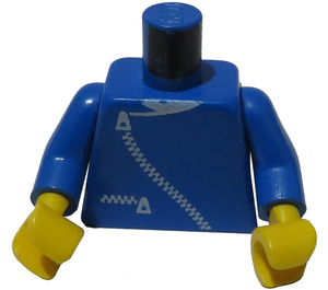 LEGO Blå Town Kropp med Böjd Zipper (973)