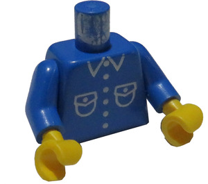 LEGO Blue  Town Torso with shirt with 6 buttons and buttoned pockets (973)