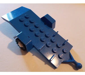 LEGO Bleu Trailer Base 4 x 8 avec blanc roues et Tires