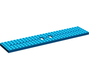 LEGO Blue Train Base 6 x 28 with 2 Rectangular Cutouts and 3 Round Holes Each End (4093)