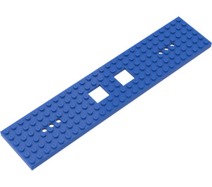 LEGO Blau Zugbasis 6 x 28 mit 6 Löchern und zwei 2 x 2 Ausschnitten (92339)