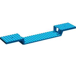 LEGO Blue Train Base 6 x 34 Split-Level with Bottom Tubes and 1 Hole on each end (2972)