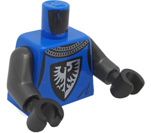 LEGO Blue Tunic Torso with Pearl Dark Gray Arms and Falcon Shield (973 / 76382)