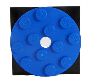 LEGO Blau Turntable 4 x 4 x 0.667 mit Schwarz Verriegeln Base
