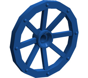LEGO Blue Wagon Wheel Ø33.8 with 8 Spokes with Notched Hole (4489)