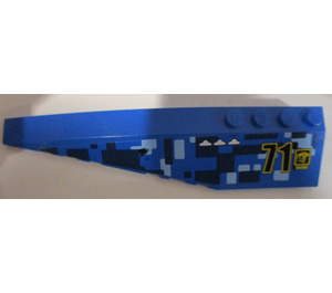 LEGO Blue Wedge 12 x 3 x 1 Double Rounded Left with Camo 71 NNENN pattern from Set 7066 Sticker (42061)