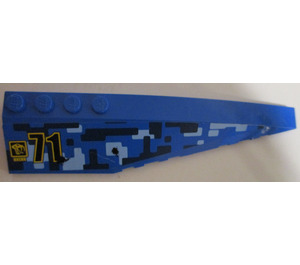 LEGO Blue Wedge 12 x 3 x 1 Double Rounded Right with Camo 71 NNENN pattern from Set 7066 Sticker (42060)