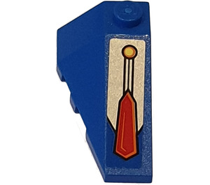 LEGO Blue Wedge 2 x 4 Triple Right with Yellow Light and Red Hexagon Sticker (43711)