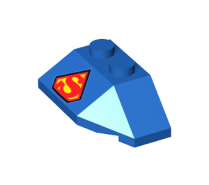 LEGO Modrá Klín 2 x 4 Trojnásobný s Superman logo (29156 / 47759)