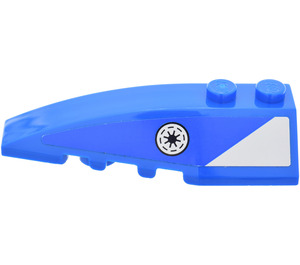 LEGO Blauw Wig 2 x 6 Dubbele Links met Wit Triangle en Republic logo Sticker (5830 / 41748)