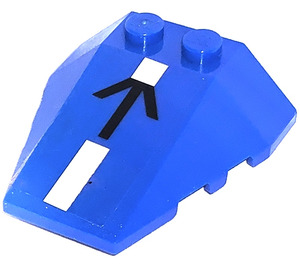 LEGO Blue Wedge 4 x 4 Triple with AT-RT Arrow Sticker with Stud Notches (48933)