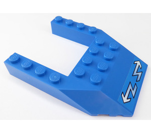 LEGO Blue Wedge 6 x 8 with Cutout with Arrows Sticker (32084)