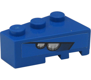 LEGO Blue Wedge Brick 3 x 2 Left with Headlights Sticker (6565)