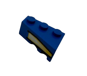 LEGO Blue Wedge Brick 3 x 2 Left with Yellow Light 6617 Sticker (6565)
