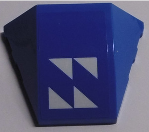 LEGO Bleu Coin Incurvé 3 x 4 Tripler avec blanc Triangles Modèle Autocollant (64225)