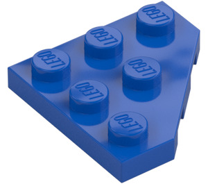 LEGO Blå Kile Plade 3 x 3 Hjørne (2450)