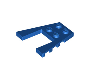 LEGO Blau Keil Platte 4 x 4 mit 2 x 2 Ausgeschnitten (41822 / 43719)