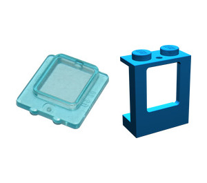 LEGO Blue Window 1 x 2 x 2 with Transparent Light Blue Glass