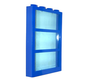 LEGO Blue Window 1 x 4 x 6 with 3 Panes and Transparent Light Blue Fixed Glass (6160 / 75336)