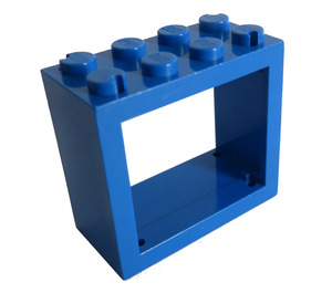 LEGO Blå Fönster 2 x 4 x 3 med rundade hål (4132)