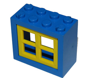 LEGO Blue Window 2 x 4 x 3 with Yellow Panes