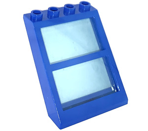 LEGO Blau Fenster 4 x 4 x 3 Dach mit Centre Stange und Transparent Licht Blau Scheibe (6159)