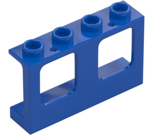 LEGO Blau Fensterrahmen 1 x 4 x 2 mit hohlen Noppen (61345)