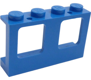 LEGO Blauw Raamkozijn 1 x 4 x 2 met volle noppen (4863)