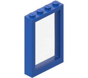 LEGO Blauw Raamkozijn 1 x 4 x 5 met Fixed Glas