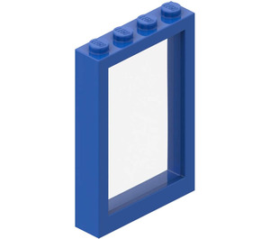 LEGO Bleu Fenêtre Cadre 1 x 4 x 5 avec Fixed Verre