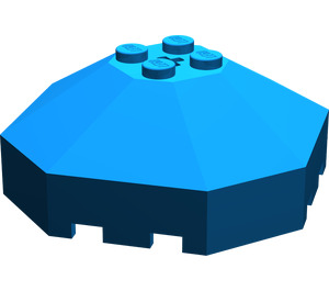 LEGO Blue Windscreen 6 x 6 Octagonal Canopy with Axle Hole (2418)