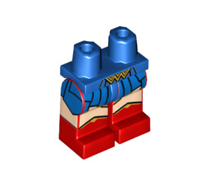 LEGO Blå Wonder Kvinde med Blå Nederdel og Printed Arme Minifigur Hofter og ben (3815 / 33900)