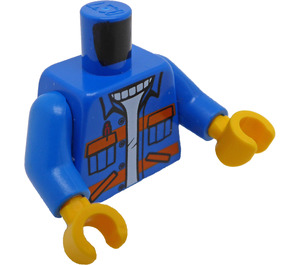 LEGO Azul Worker Minifigura Torso (973 / 76382)