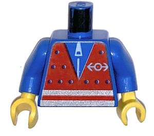 LEGO Blå Zippered Jakke Torso med Sikkerhedsvest (973)