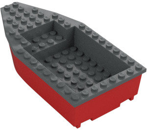 LEGO Båt 8 x 16 x 3 med Dark Stone grå Topp (28925)